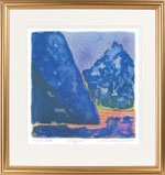 Langaas kunst: Blå fjell